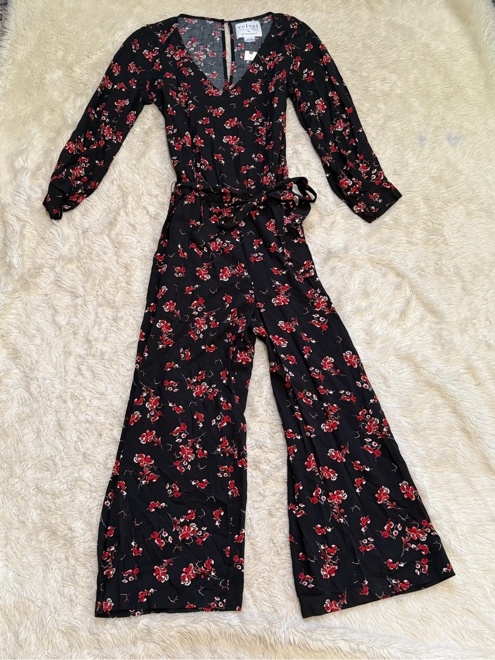 NWT Anthropologie Velvet by Graham & Spencer Freddy Floral Jumpsuit - Small - Picture 3 of 7